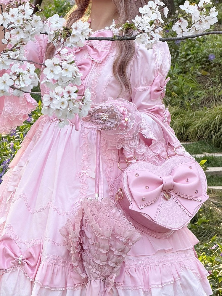 Multicolor Sparkling Bowknot Lolita Handbag - Sheep Puff