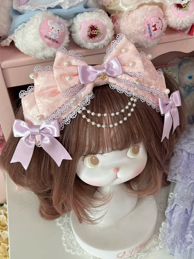 Charm Color Lace Trim Bowknot 4 Beaded KC Options