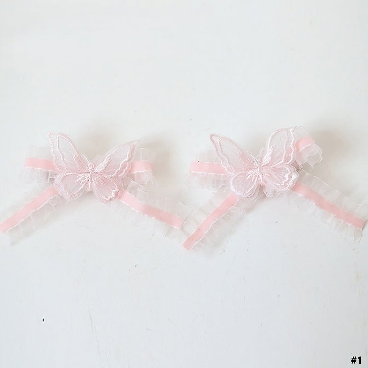 Sweet 4 Options Pink Lolita Bow Butterfly Hairclips