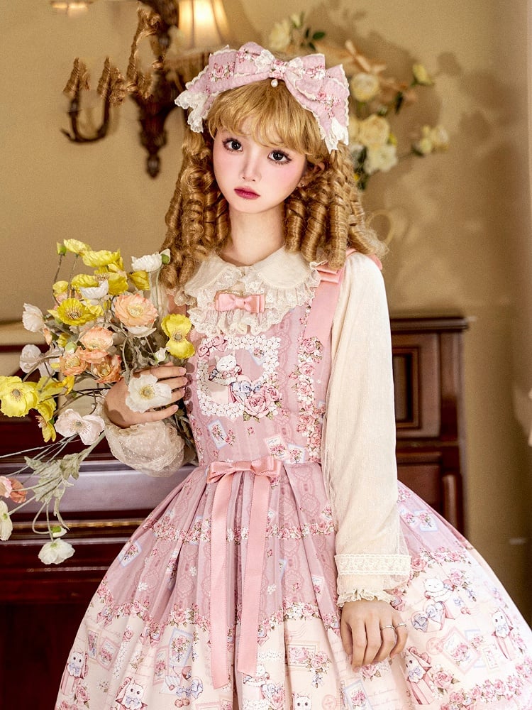 ベージュのラウンドフラットカラー長袖コットンブラウス