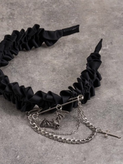 KC And Ruffle Black Trim With Pin Bat Cross