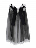 Gothic KC Black Cross White and with Veil Bowknot
