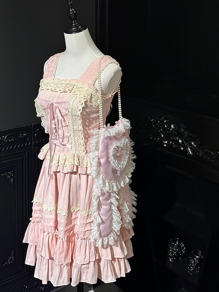 Lolita Options Bag Color Beaded Ears 4 and Rabbit with Chain One-Shoulder