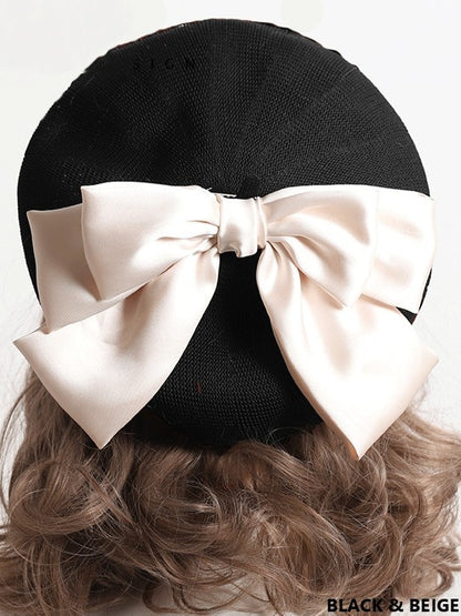With Bowknot Lolita Color Detachable Options Sweet Beret 18 Large
