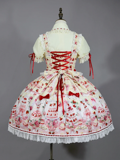 パフイエローの半袖ブラウス