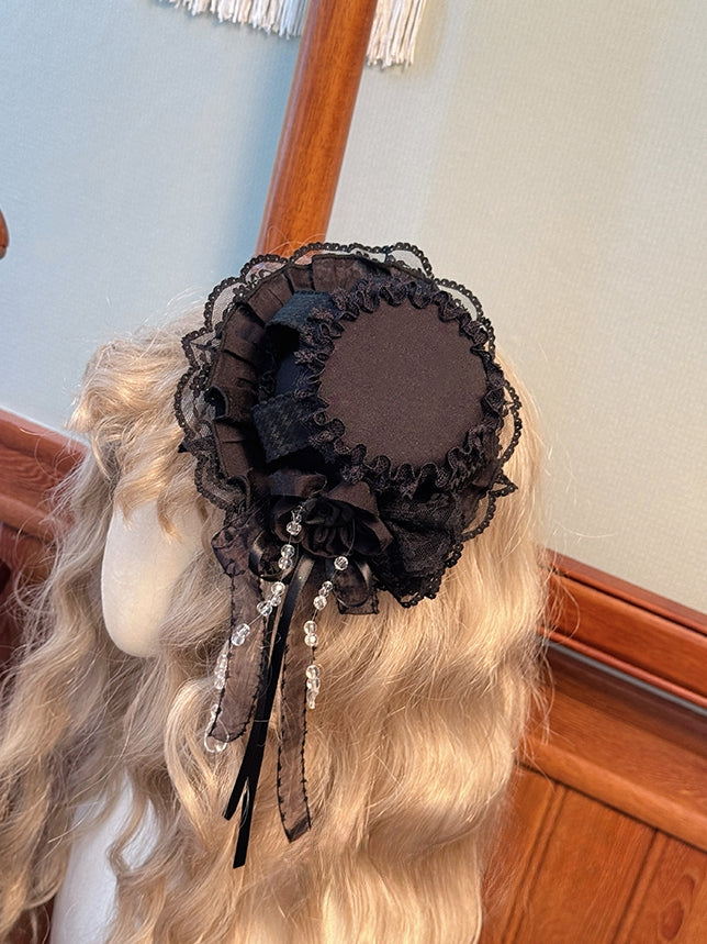 Beige Mini Hat / Blue Black Purple Red