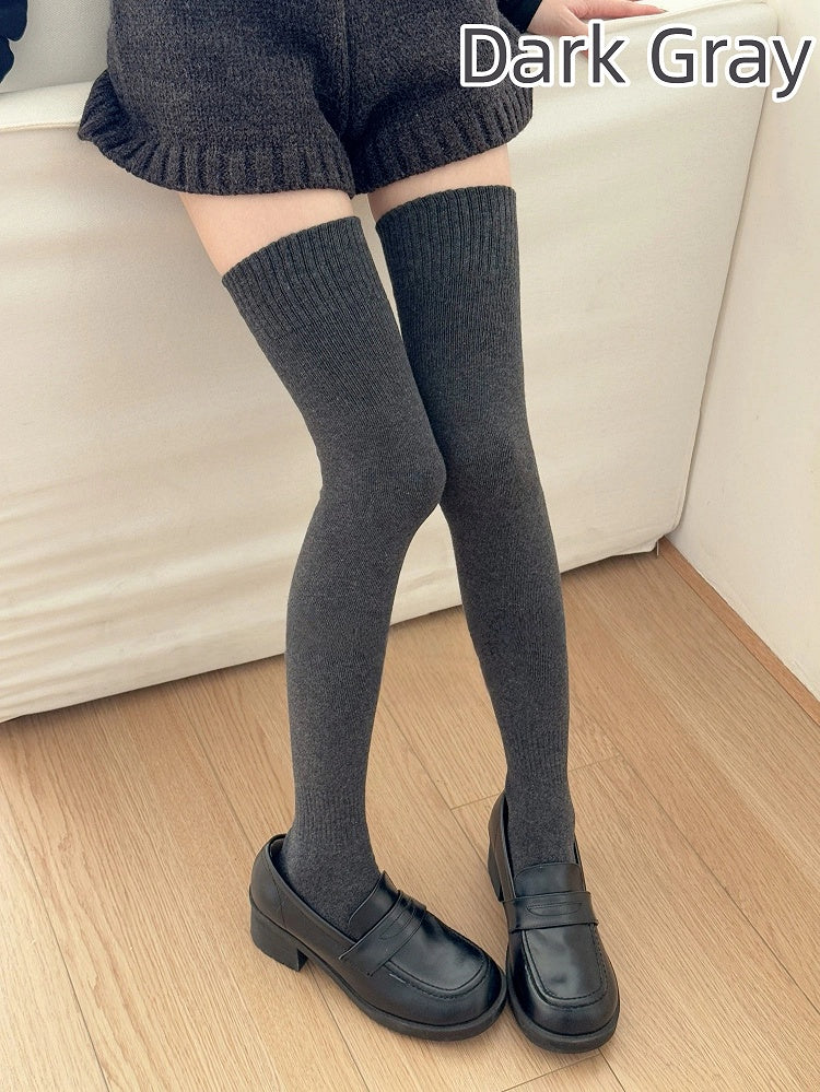 Knit Over-the-Knee Stockings Ribbed