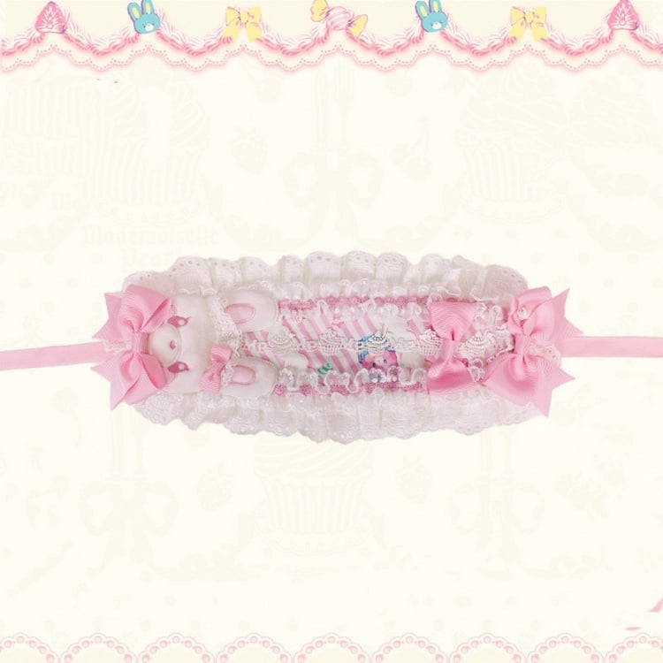 Sweet Hairband and Options Color 3 Bowknots – Bunny with Cute Lolita Accents
