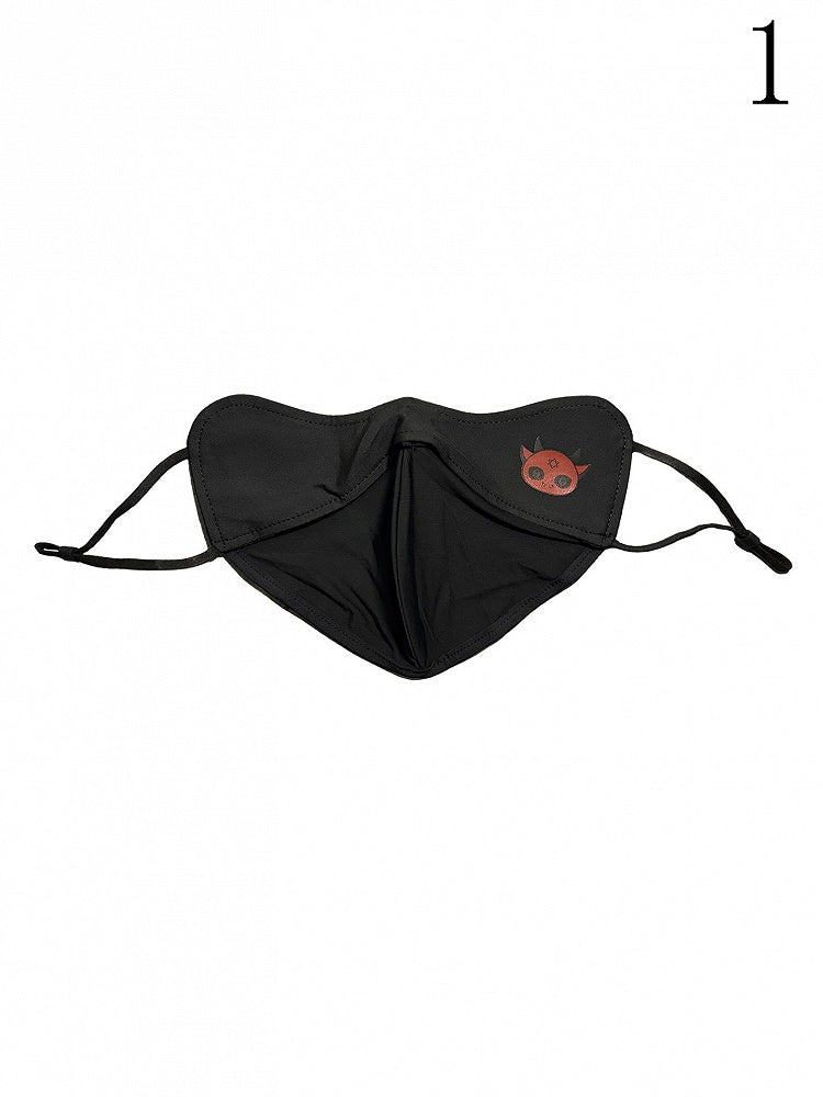 Teufelssonnenmaske Schwarzer Gothic-Schutz mit rotem Aufdruck
