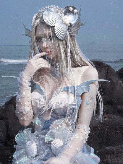 Details Dusty Sequin Goth and Corset Fairy Bead Top Mermaid Blue