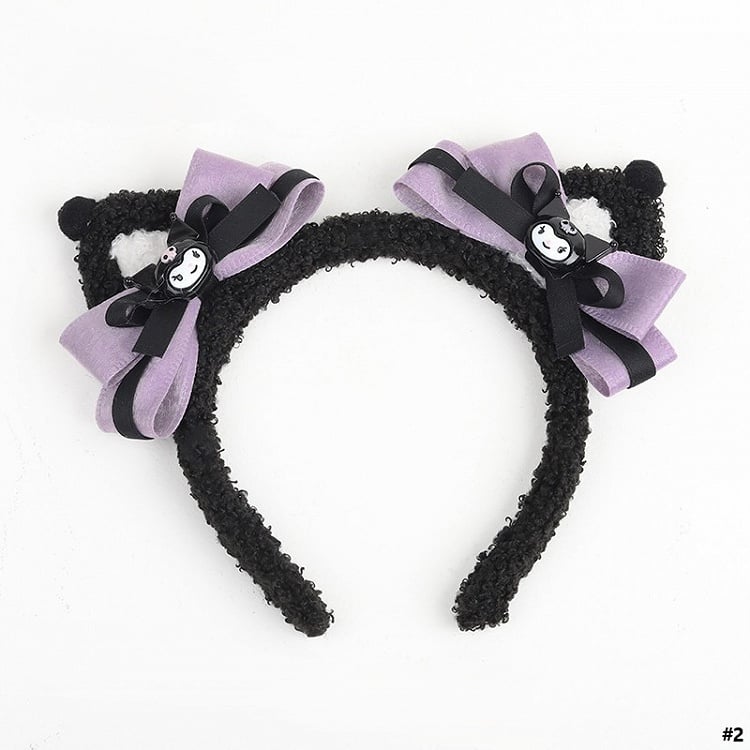 Sweet-edgy Cat Lolita Options Black 2 Ear Purple KC