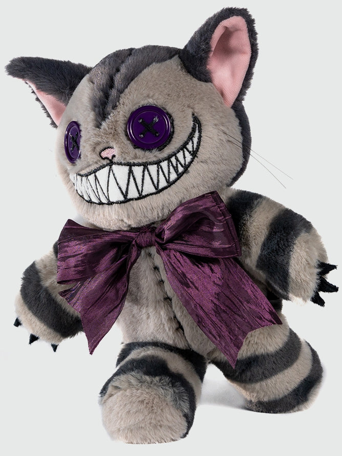 Cheshire Gray Cat Plushie Brown Canvas Bag A Guro Kawaii with