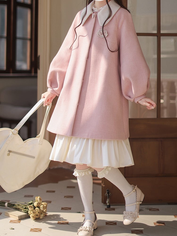 Rosa Kragen süßer Peter Coat Pan