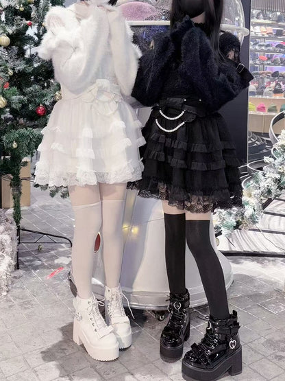 White Criss-cross with Sweater Neckline