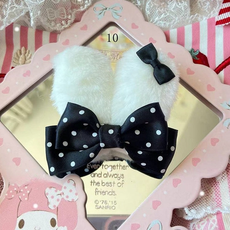 Ears Bowknot Bunny 13 Options Polka-dot Hairclip Decorated Pattern