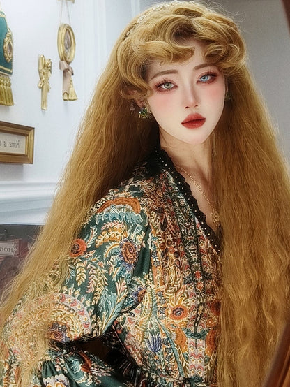 テイルズ ラプンツェル風 ブロンド姫 ロリータ ロング カーリー 合成ウィッグ