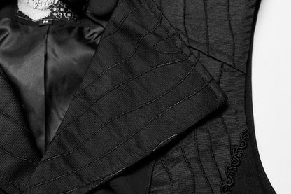 Vest Men's Black Jacquard Noble Gothic
