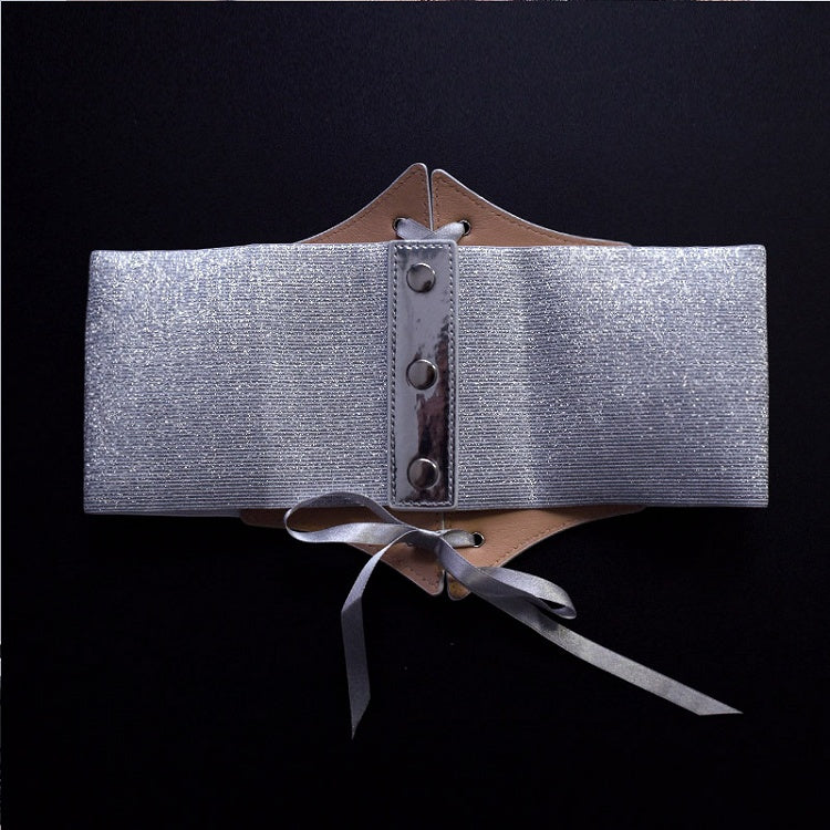 サイバーパンク ロリータ シルバー レースアップ コルセット ベルト