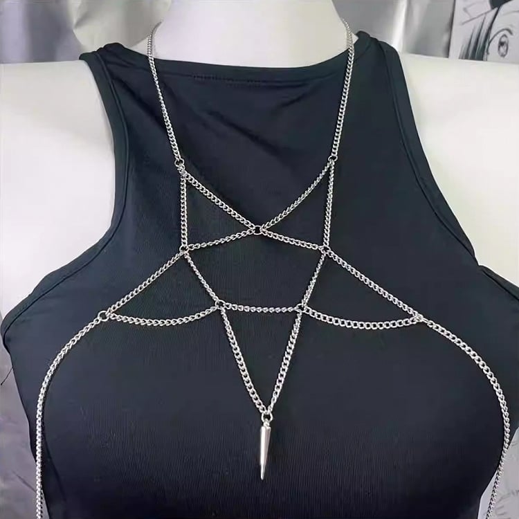 Stud Necklace Design Silver Pendant Pentagram