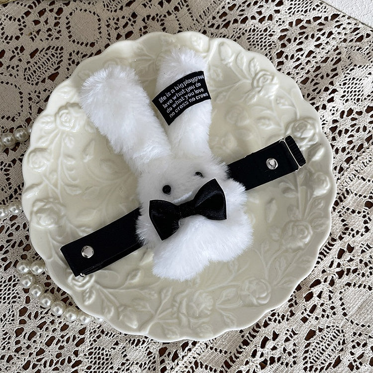 Bunny White Black Garter with Leg Decoration