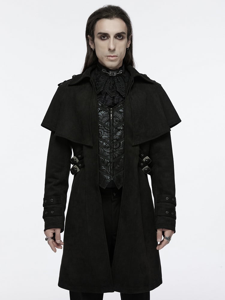 Black Men's Gothic Cloak Style Jacket