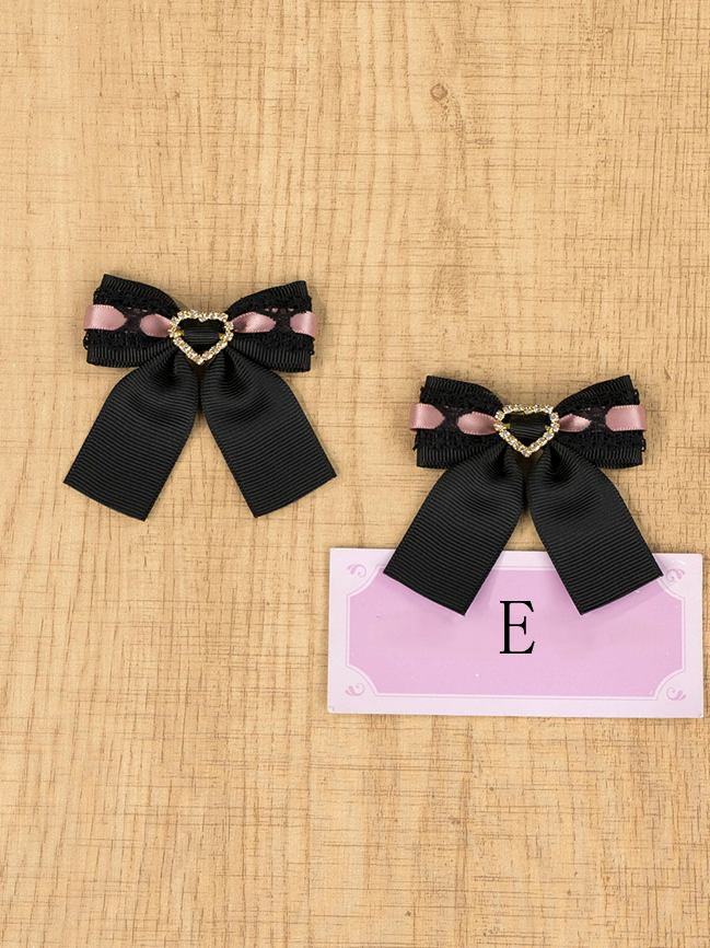 Bow Kei | Hairclips 10 Jirai with Rhinestone Options Butterfly Elegant Square