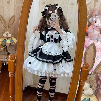 Oath Maid Purple Bubble Sleeve Sweet Lolita OP Dress Plus Size