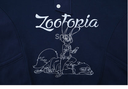 Zootopia Judy and Nick Graphic Navy Blue Hoodie