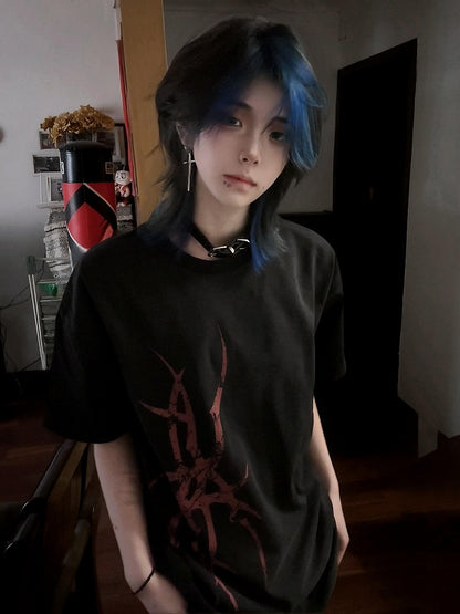 Washed Ghostly Hand T-Shirt with Regular/Fade Black Print