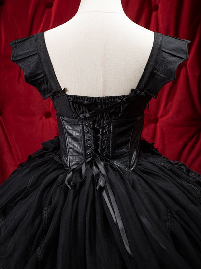 Lolita PU Gothic Leather Corset Black Belt