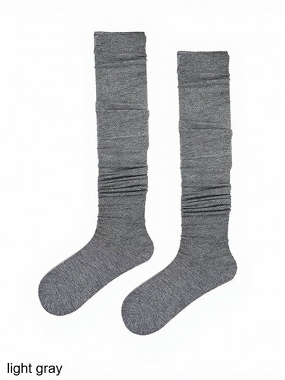 6-Color Minimalist Solid Overknee Socks - ModaSwings