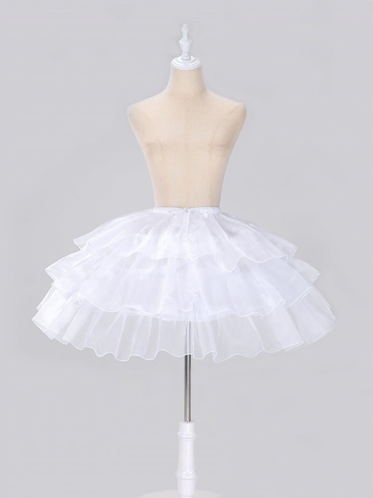 Lolita Length Fish-bone Petticoat White Adjustable