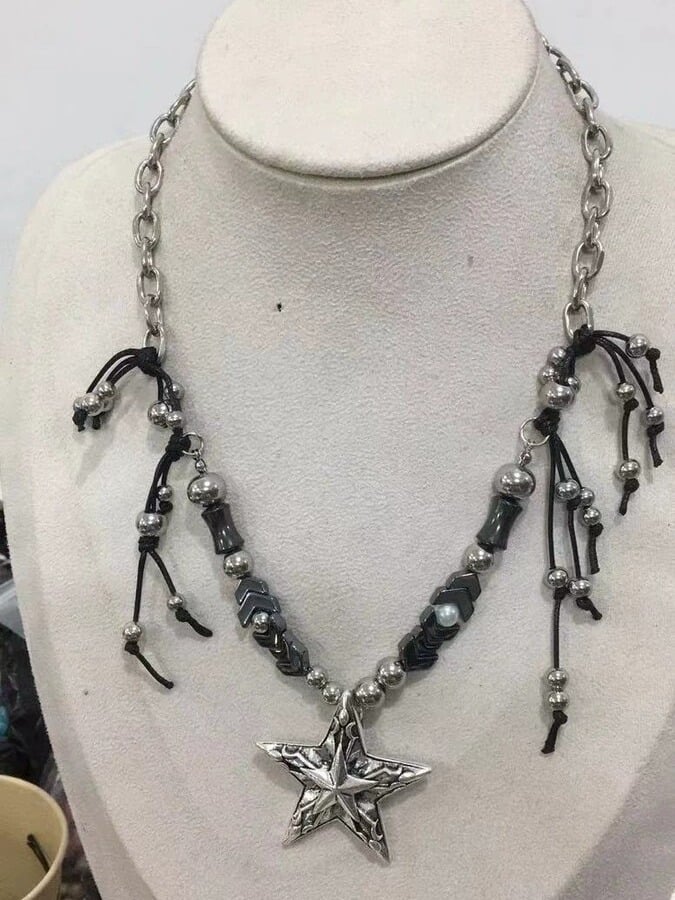Punk Star Pendant Chain Necklace - Kiwi Store