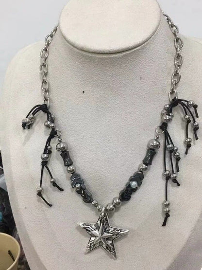 Punk Star Pendant Chain Necklace - Kiwi Store