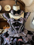 Lolita Choker with Bowknot & Bead Chain Accents - SheepBallad