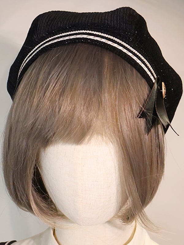 Set-Schwarz Schwarz Glitzernden Stil Ouji Waffel Preppy Mode Volle