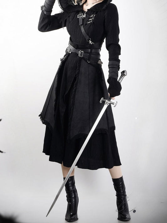 Gothic Lolita Hooded Ouji Black Coat