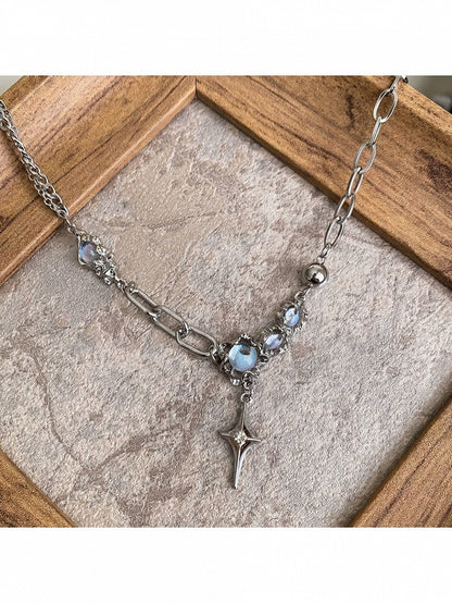 Rhinestone Asymmetrical Y2K Pendant Necklace - YSHXS