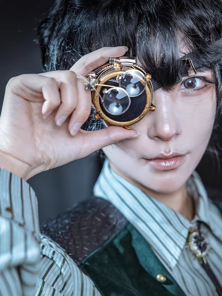 Vintage Steampunk Adjustable With Goggles Strap Bronze Black Retro