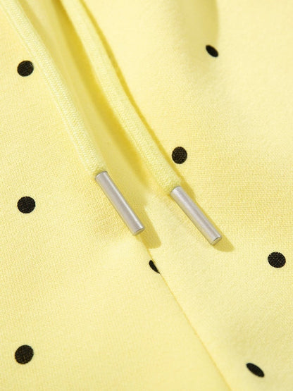 Yellow Polka-Dot Wide-Leg Pants with Music Notes - Languid Park