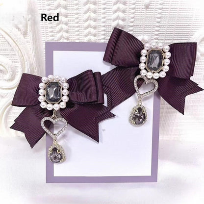 Bow Colors 7 with Hairclips Decorated Rhinestone