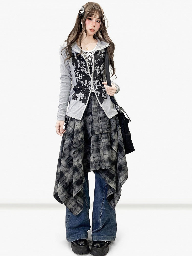Gray Print Design Bittersweet Jacket