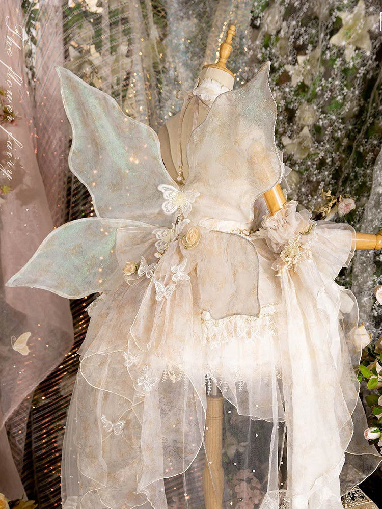 Purple Butterfly Beige Green Blue Wings / Fairy Pink