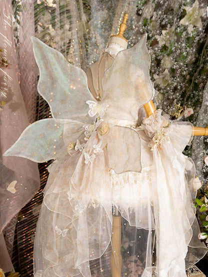 Purple Butterfly Beige Green Blue Wings / Fairy Pink