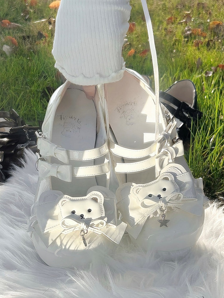 Bear White Shoes Theme Sweet Low-heel with Lolita