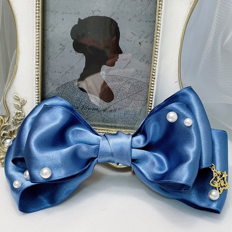 Star Color Decorated Bowknot Hairclip Options 8 Charm Beaded