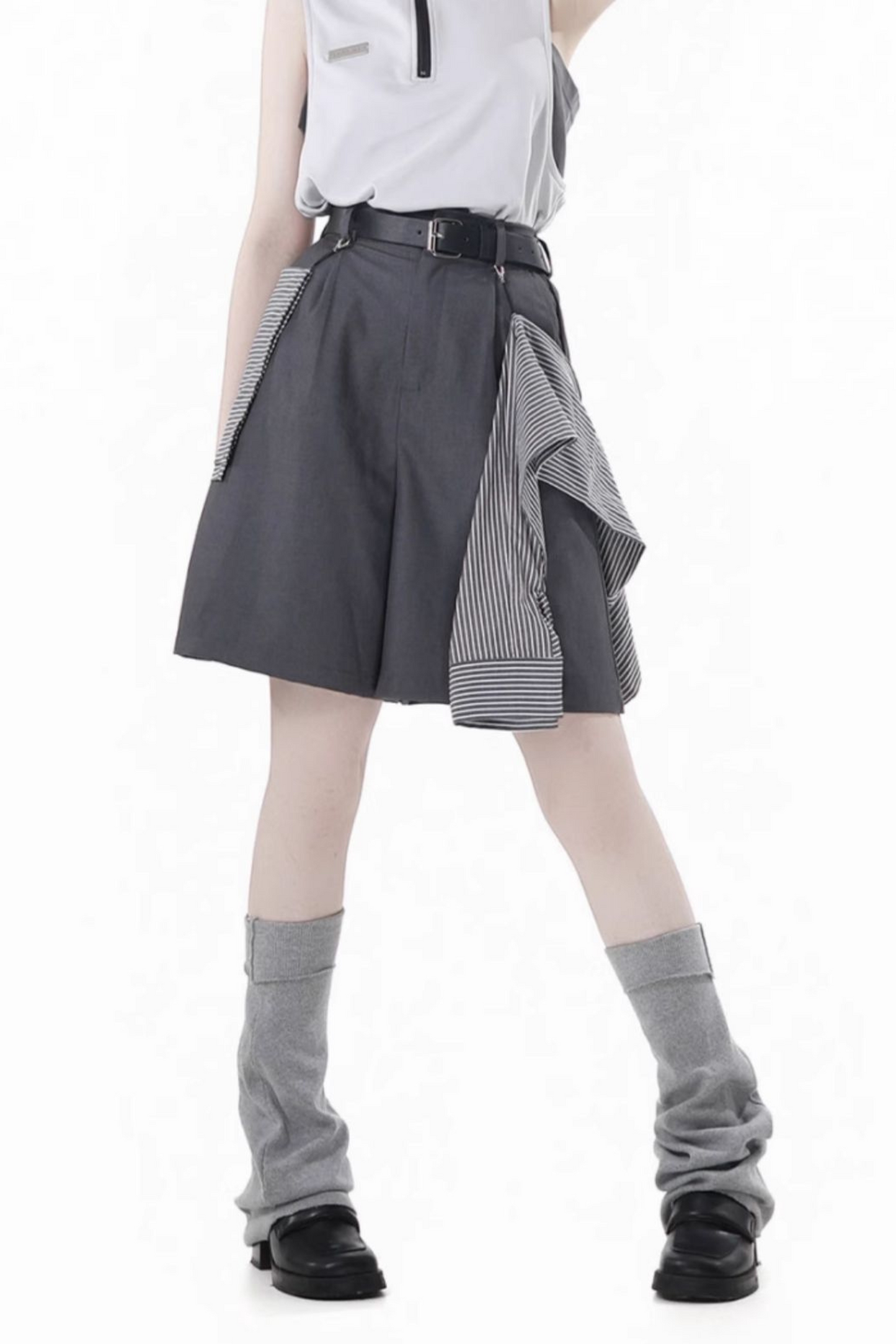 hooded pants top jacket Mode half vest sleeveless +