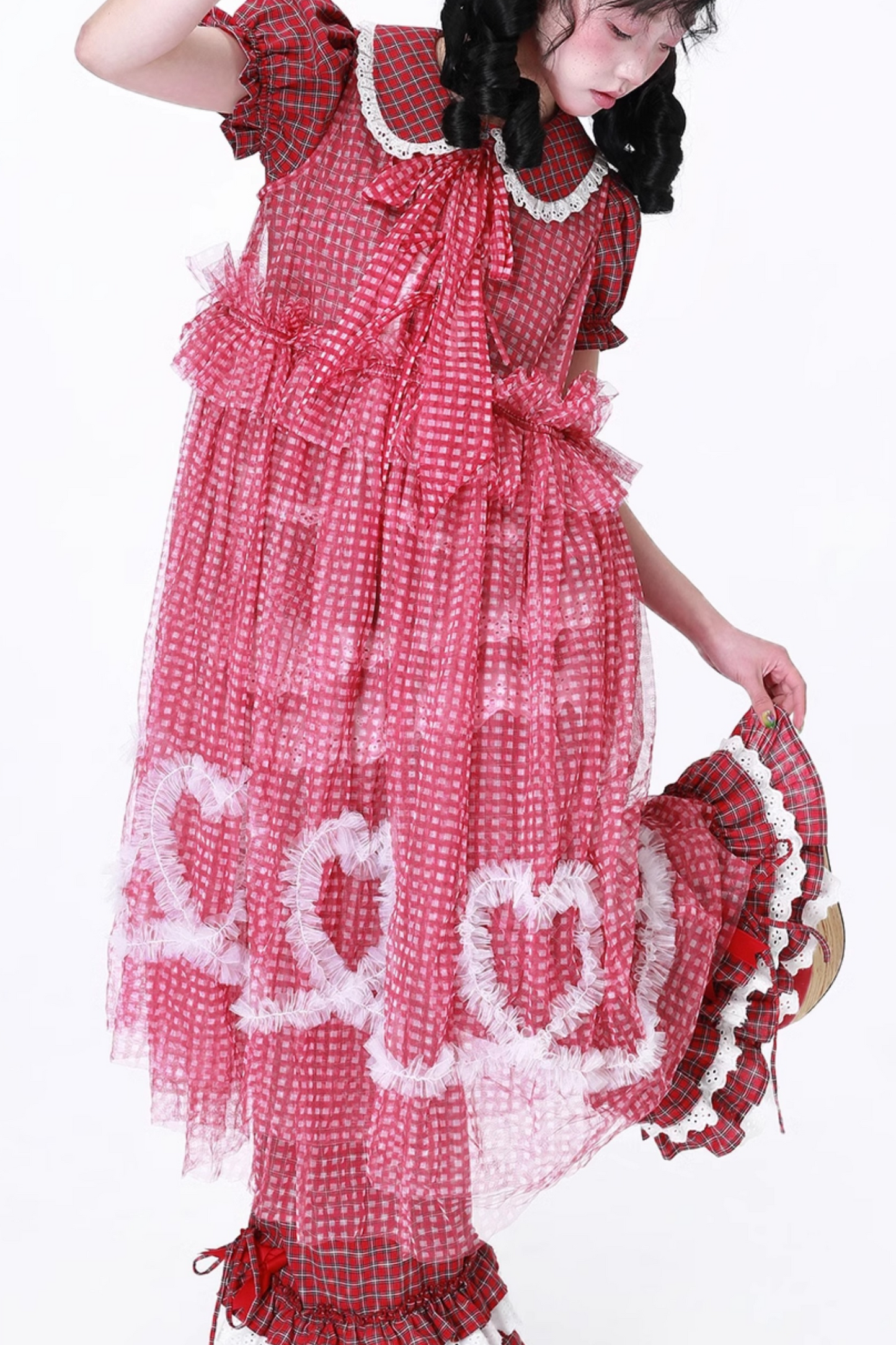 Rock Herz Mesh Check Retro