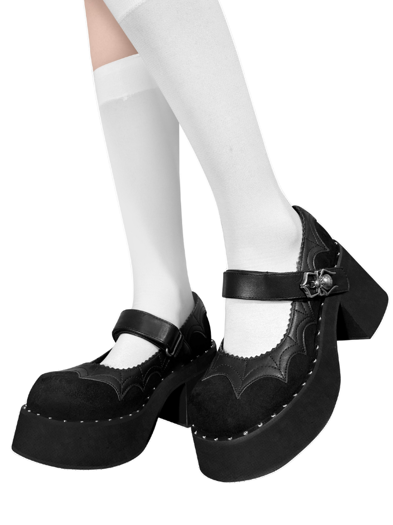 Goth Spider Shoes Dark Platform Subculture