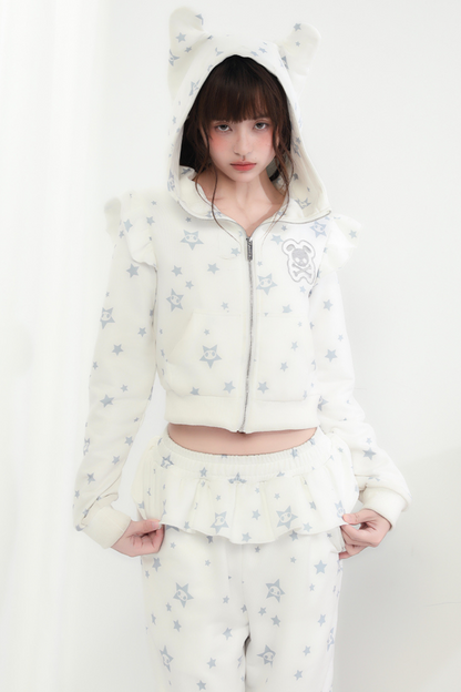 Animal Pants Loose Hoodie Kapuzenohr + Rüsche